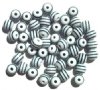 50 8mm Acrylic White with Black Stripe Rounds